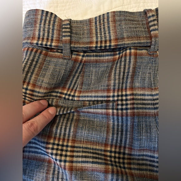 NWOT | Aritzia | Wilfred | Tie-Front Check Pant — Navy/Rust Plaid | Size 6 - Picture 8 of 16